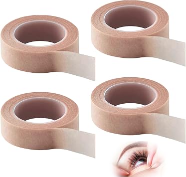 Micropore Tape Breathable Flexible Bandage Nose Tape Skin-Friendly Microporous Tape 1.25 cm x 9.14 m Non-Woven Fabrics Self-Adhesive Bandage for Sports Eyelash Extension Skin Colour 4 Rolls