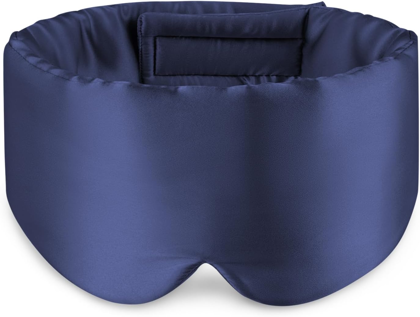 Zenssia 100% Mulberry Silk Sleep Mask Eye Mask for Man and Woman with Adjustable Headband, Full Size Large Sleep Mask & Blindfold for Total Blackout for All Night Sleep, Travel & Nap-Dark Blue