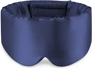 Zenssia 100% Mulberry Silk Sleep Mask for Men and Women, Dark Blue