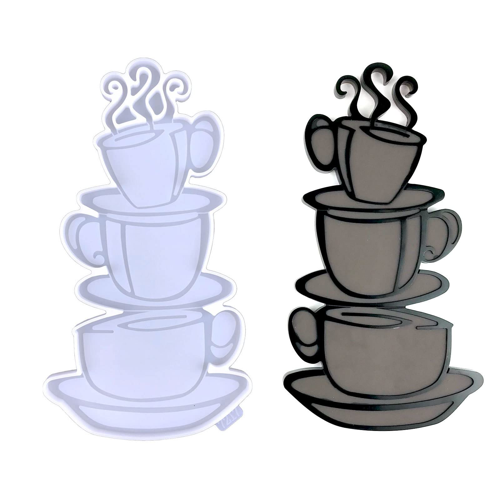 Xidmold Coffee Cup Wall Hanging Resin Mold, Epoxy Casting Mold for Wall Decor, Wall Art Silicone Mold for Wall Home Decoration