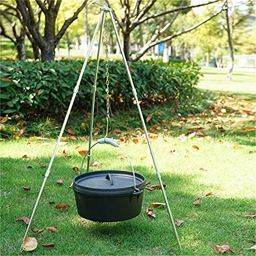 MAJFK Outdoor Cooking Tripod Set Folding Campfire Grilling Grill Grate Stand Camping Fire Pit Tool Bonfire Party Picnic BBQ Hanger