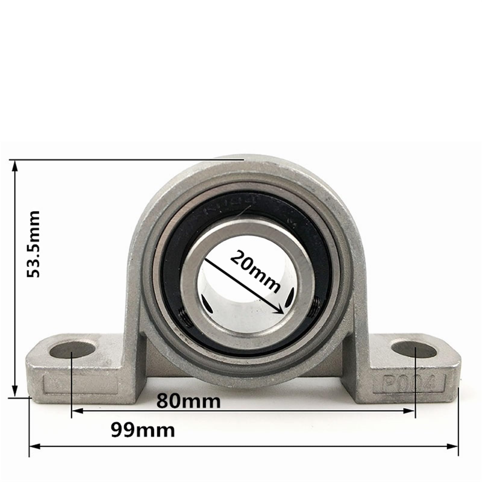 KP004 1pc KP004 Roulements verticaux miniatures en alliage de zinc Alésage monté en alliage de zinc: 20mm P004