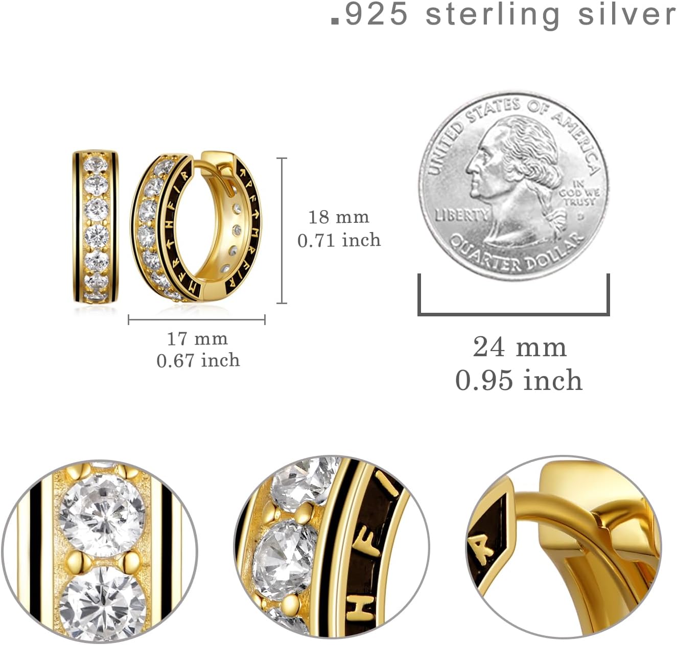 Viking Earrings Men 925 Sterling Silver Mens Hoop Earrings Viking Jewelry Gifts for Men