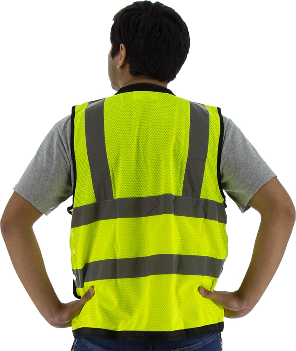Majestic High Visibility Heavy Duty Mesh Vest | Hiviz Safety Vest | ANSI/ISEA Class 2, Type R Standard |