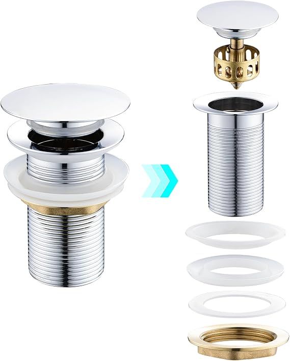 Click Clack Sink Drain Plug for Washbasin, Pop Up Pop Up Valve