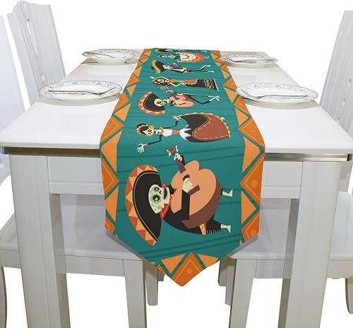 Miniatura 4 de ALAZA Camino de mesa tradicional mexicano para fiesta, boda, cocina, comedor, sala de estar, restaurante, decoración de lino