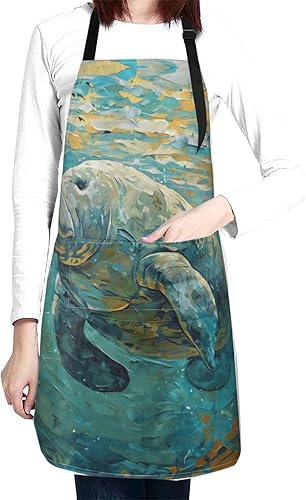 Delantal impermeable con 2 bolsillos, delantales de chef de cocina, baberos para cocinar, hornear, pintura, jardinería, aseo