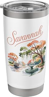 Historic Savannah Georgia Vintage Southern City Stainless Steel Insulated Tumbler