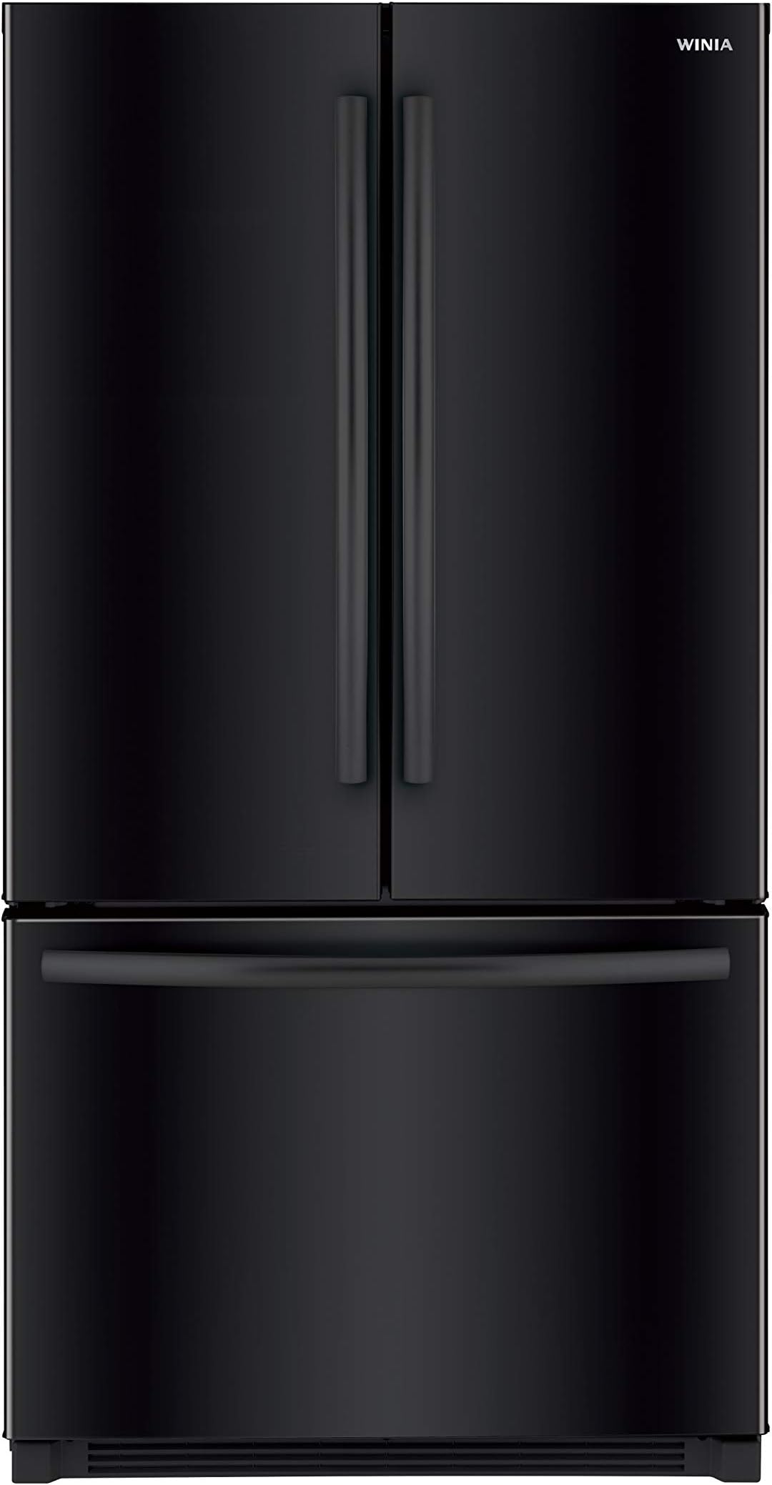 Winia WRFS26ABBD French Door Non-Dispenser Refrigerator, 26.1 Cu.Ft, Black