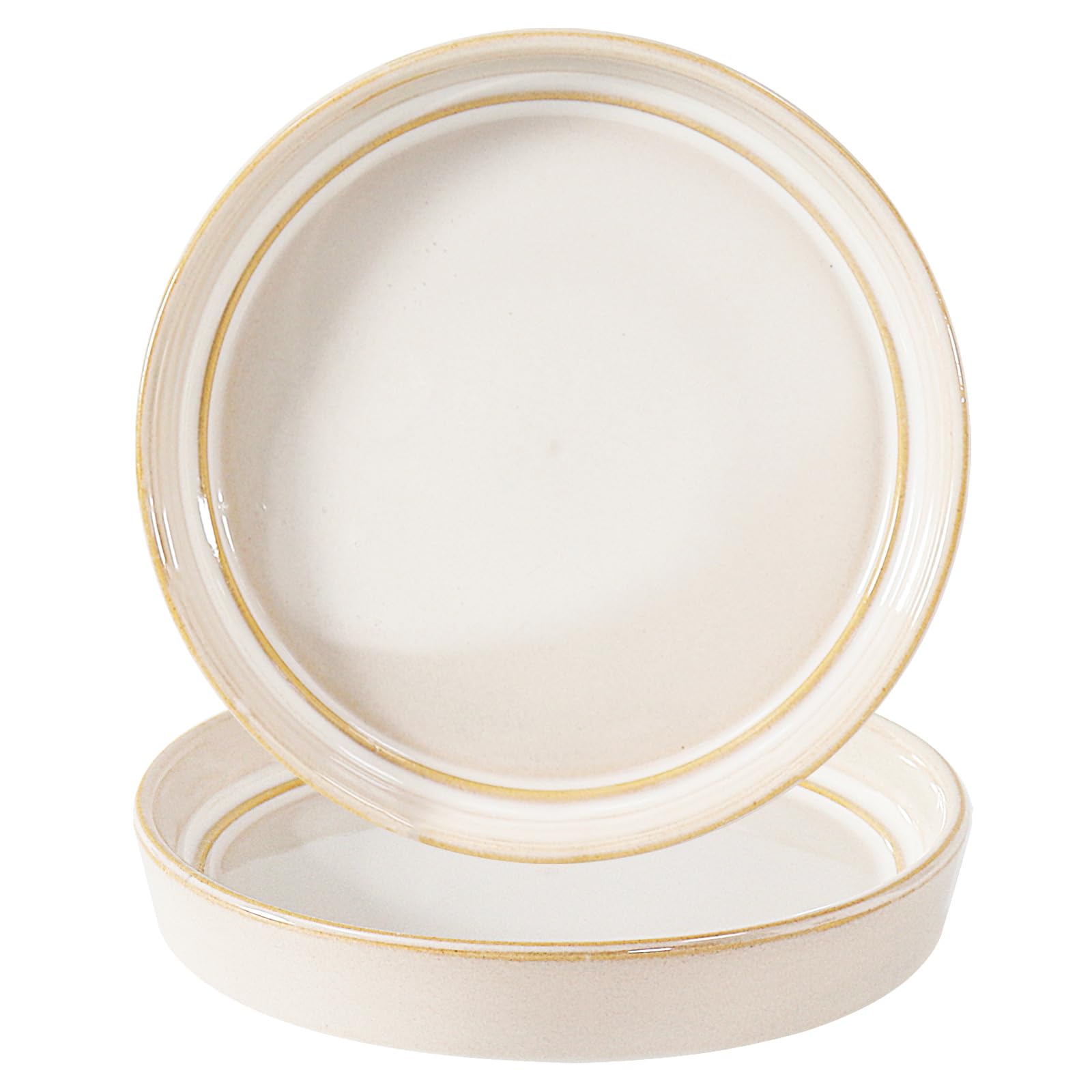Plant Saucers - 2 Pack Ceramic Drainage Trays -14 Plant Saucers - 2 Pack Ceramic Drainage Trays -14