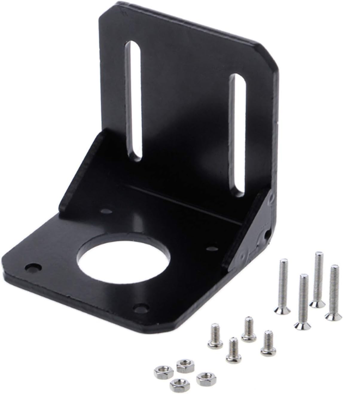 Black 37mm DC Gear Motors Mounting Bracket, Iron Anti-rust Gearbox L-shape Fixed Seat, Gear Reduction Motor Holder - - 