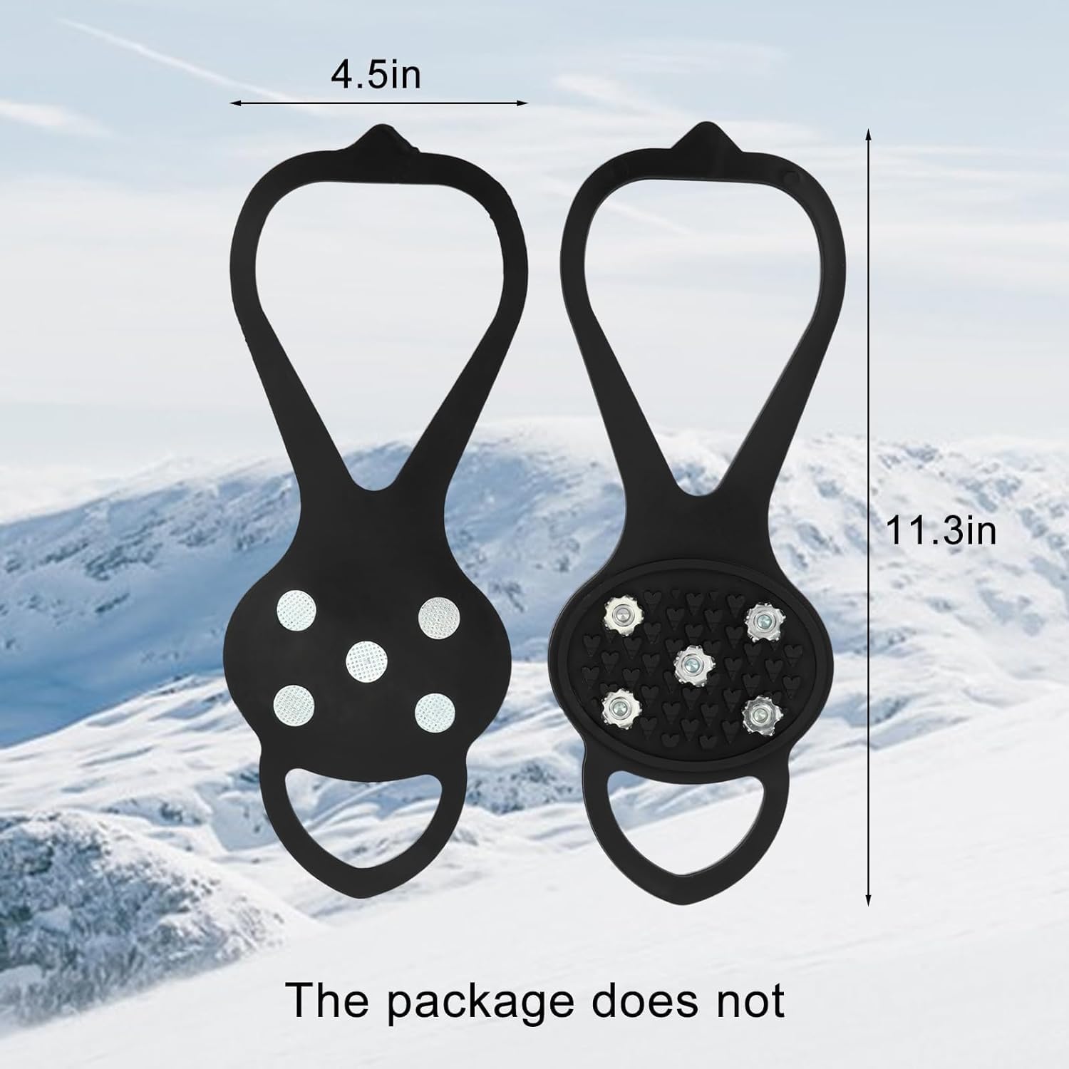 10 par uniwersalnych antypoślizgowych kolców chwytających, kolce lodowe do butów, kolce śnieżne do butów, 5 stalowych kolców kolce do butów Crampon na śnieg i lód /235/204