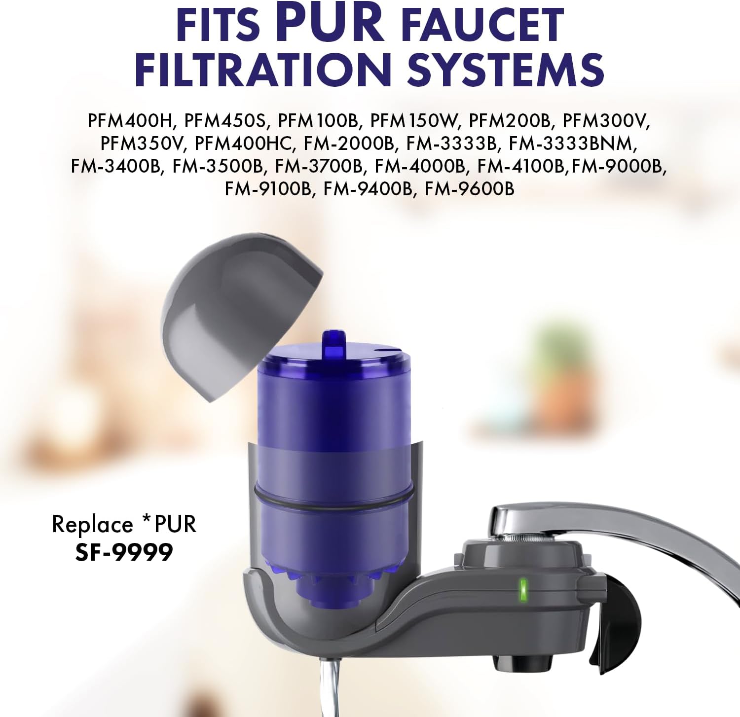Faucet Water Filter, 2 Pack of Water Filter Faucet Mount, Premium High Performance Replacement Water Filter Faucet Mount for Kitchen and Sink, Easy Installation and Efficient Water Filters for Sink