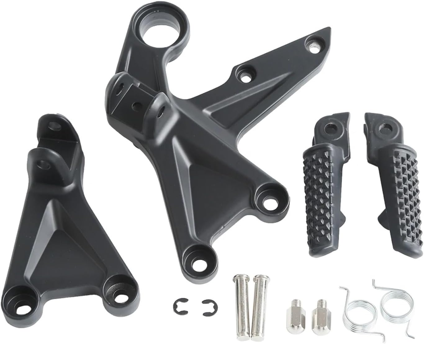 Motorcycle Front Footrest Floor Boards Bracket Set CBR1000RR 2008-2016 2015 2014 2013 2012 2011 2010 2009 Black/Silver(Black)