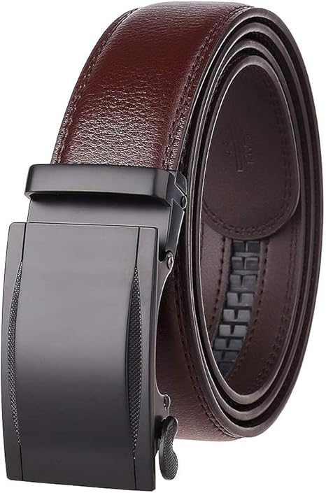 Amazon Co Jp ワークドレスベルト メンズベルト シンプルラチェット自動バックル レザービジネススーツベルト カジュアルフォーマルベルト 幅3 5cm 長さ130cm ジーンズカジュアルブラウン 服 ファッション小物