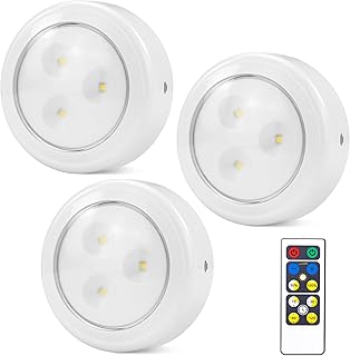 BIGMONAT Luz LED de disco con control remoto inalámbrico, 3 piezas