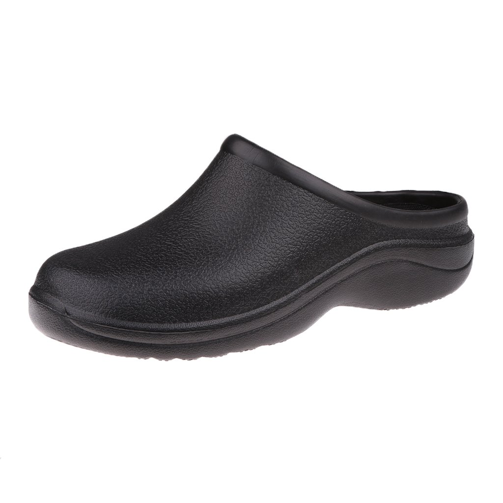 Pair of Men Women Slip Resistant Orthopedic Clogs Nurse Chef Strapless Shoes Black-picture-12