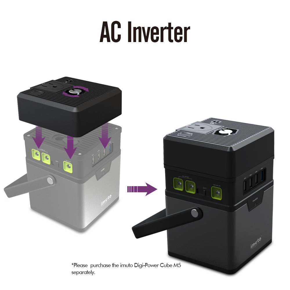 imuto 100W Power Inverter DC 12V to 110V AC Inverter Compact and Powerful with Cigarette Lighter