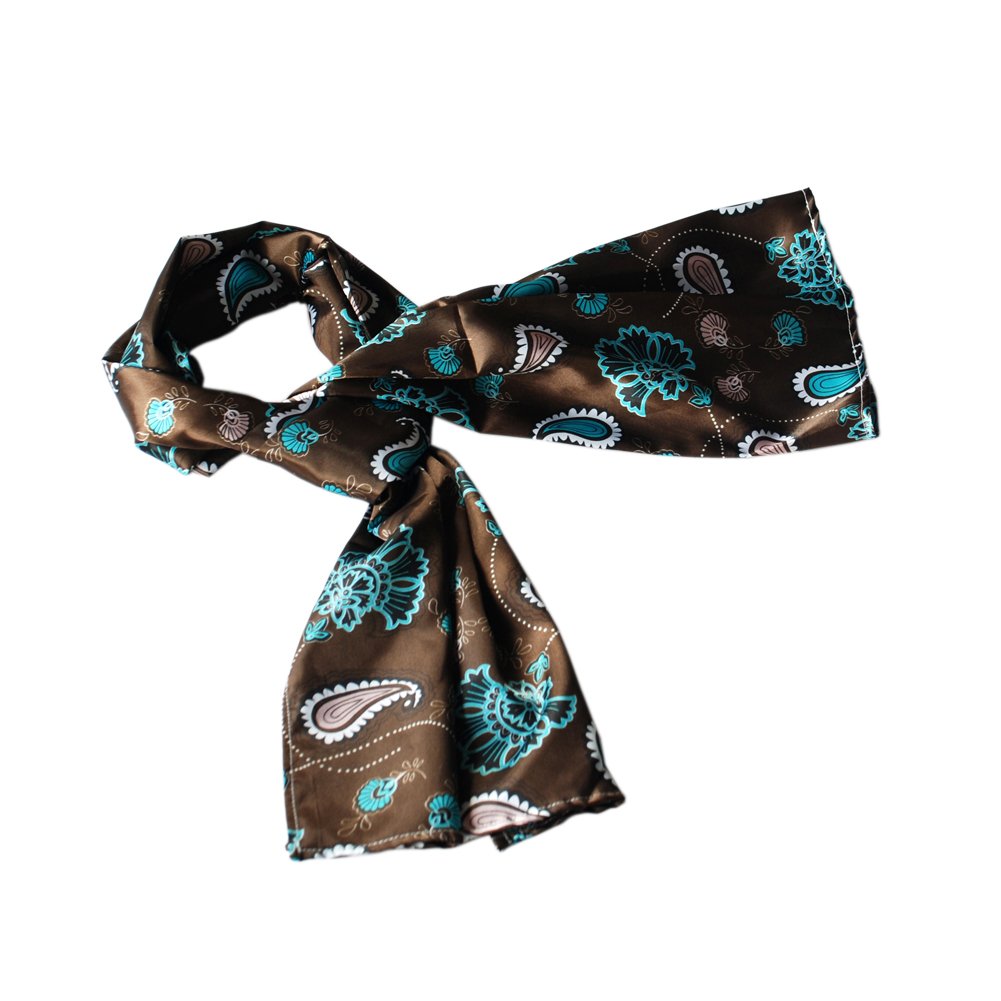 Brando Dark Brown Paisley & Flower Pattern Elegant Scarf