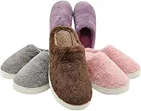 Pantufa Feminina de Pelúcia Nuvem, Solado Antiderrapante, Confortável, para Uso Interno, Disponível em Rosa, Marrom, Cinza e Roxo