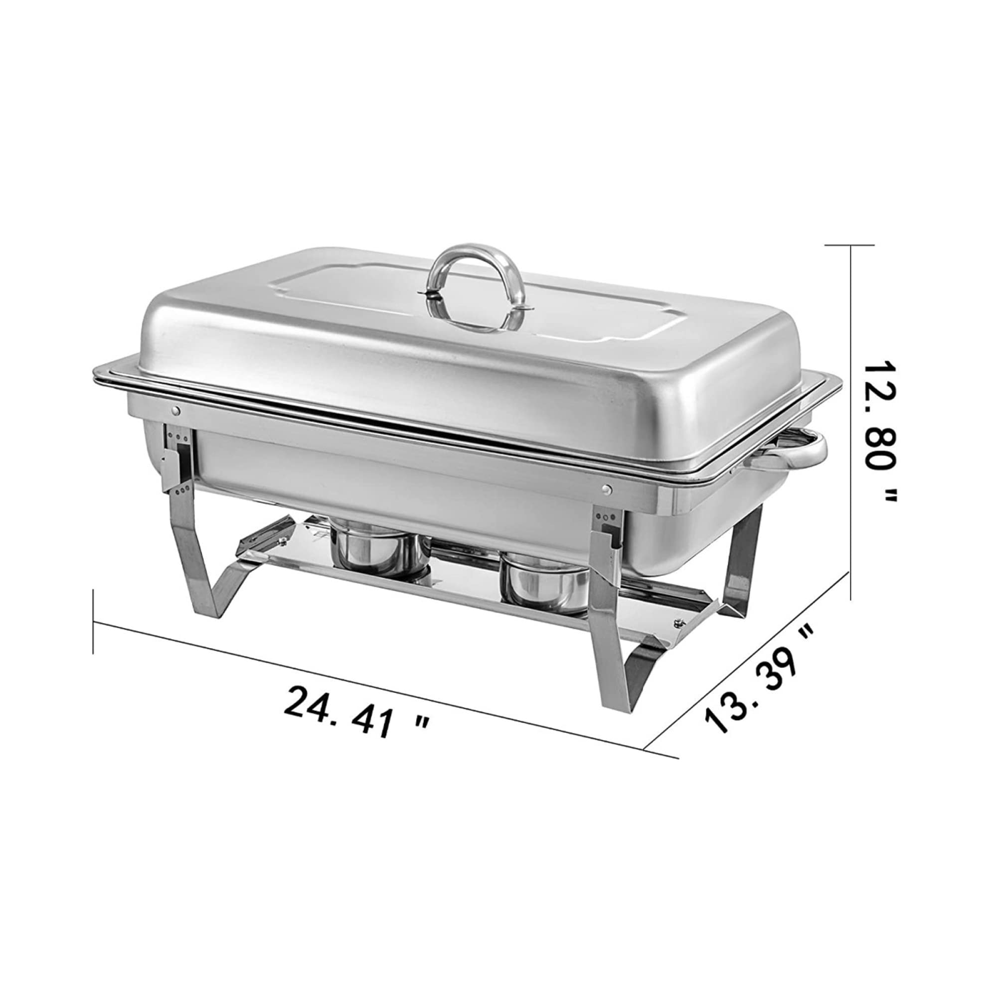 8 QT Zestaw Bufetowy Do Naczyń Chafing Dish 2 Opakowania Podgrzewacz Do Żywności Ze Stali Nierdzewnej Taca Obiadowa Samoobsługowa Zastawa Stołowa Na Wesela Przyjęcia Bankiety Catering Wydarzenia