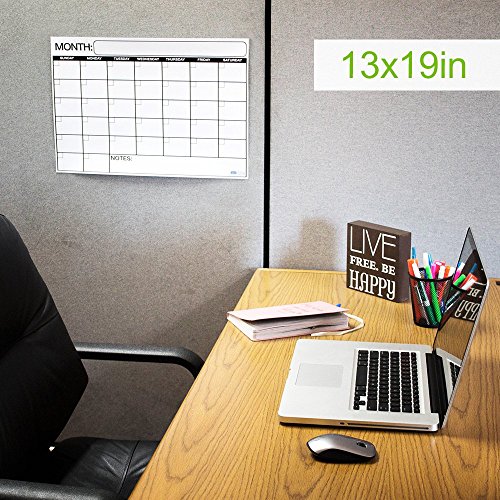 Best Dry Erase Wall Calendar Planner & Organizer 13” x 19” inch Laminated Dry or Wet Erase Print Squares to Plan Your Whole Day - Perfect for School Classrooms Office Cubical Home College Dorms - Thumbnail 2