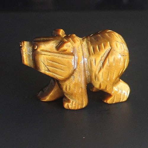 Miniatura 7 de HLbshi Figura de oso de cristal tallada a mano, estatua de animal tallada en oficina, decoración del hogar, 1.5 pulgadas (amatista púrpura)