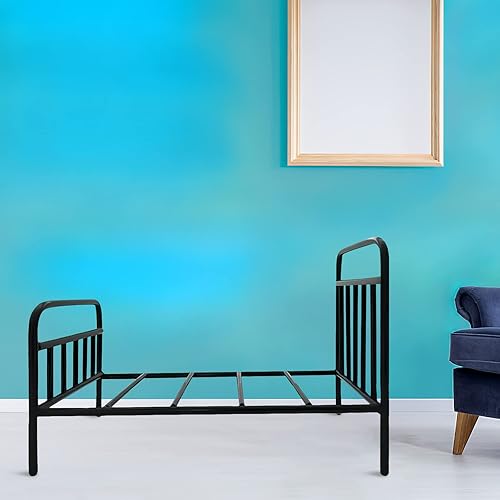 Miniatura 9 de Marco de cama de metal en miniatura, modelo de cama de muñeca individual, muebles de casa de muñecas, soporte para macetas para accesorios de fotos,