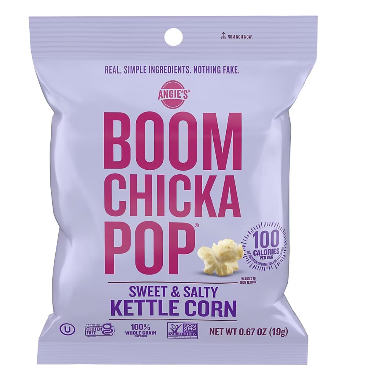 Angie's Boomchickapop Sweet & Salty Kettle Corn Popcorn Individual Bags | 14 ct./0.67 oz. | Comes with Gift Trove Card and Bag Clip (0.67 oz | Pack of 14)