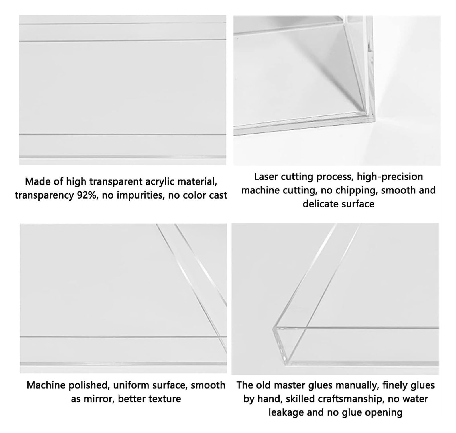 Bandeja de acrílico para fotografía, Accesorios creativos para posar fotografías, Vitrina Transparente para exhibición de Almacenamiento de fotografía de 0.197 in de Grosor (tamaño