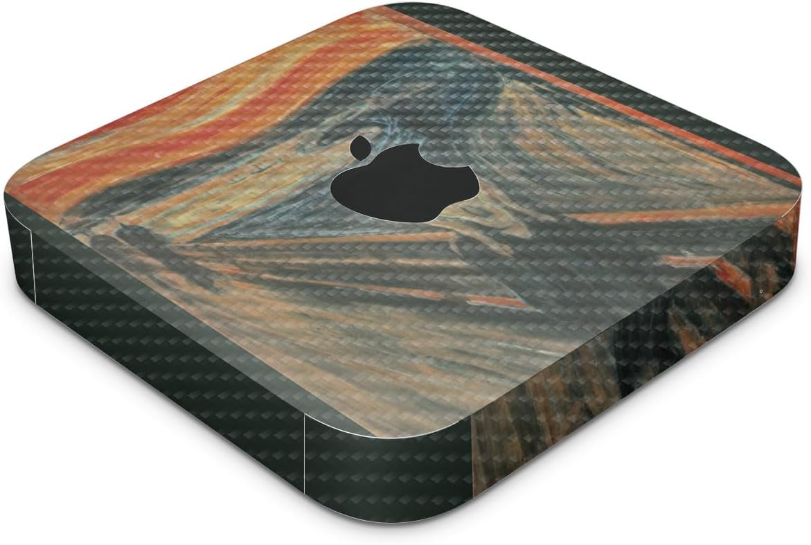 Carbon Fiber Skin Compatible with Apple Mac Mini M2 (2023) - The Scream - Premium 3M Vinyl Protective Wrap Decal Cover - Easy to Apply | Crafted in The USA by MightySkins