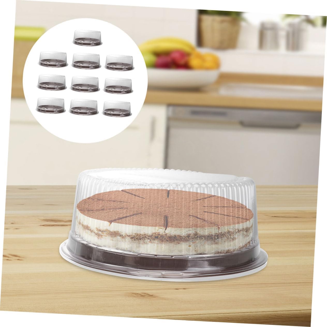 STOBAZA 8 Inch Round Cake Display Boxes Plastic Cake Bakery Boxes Lids Carrier Cake Containers