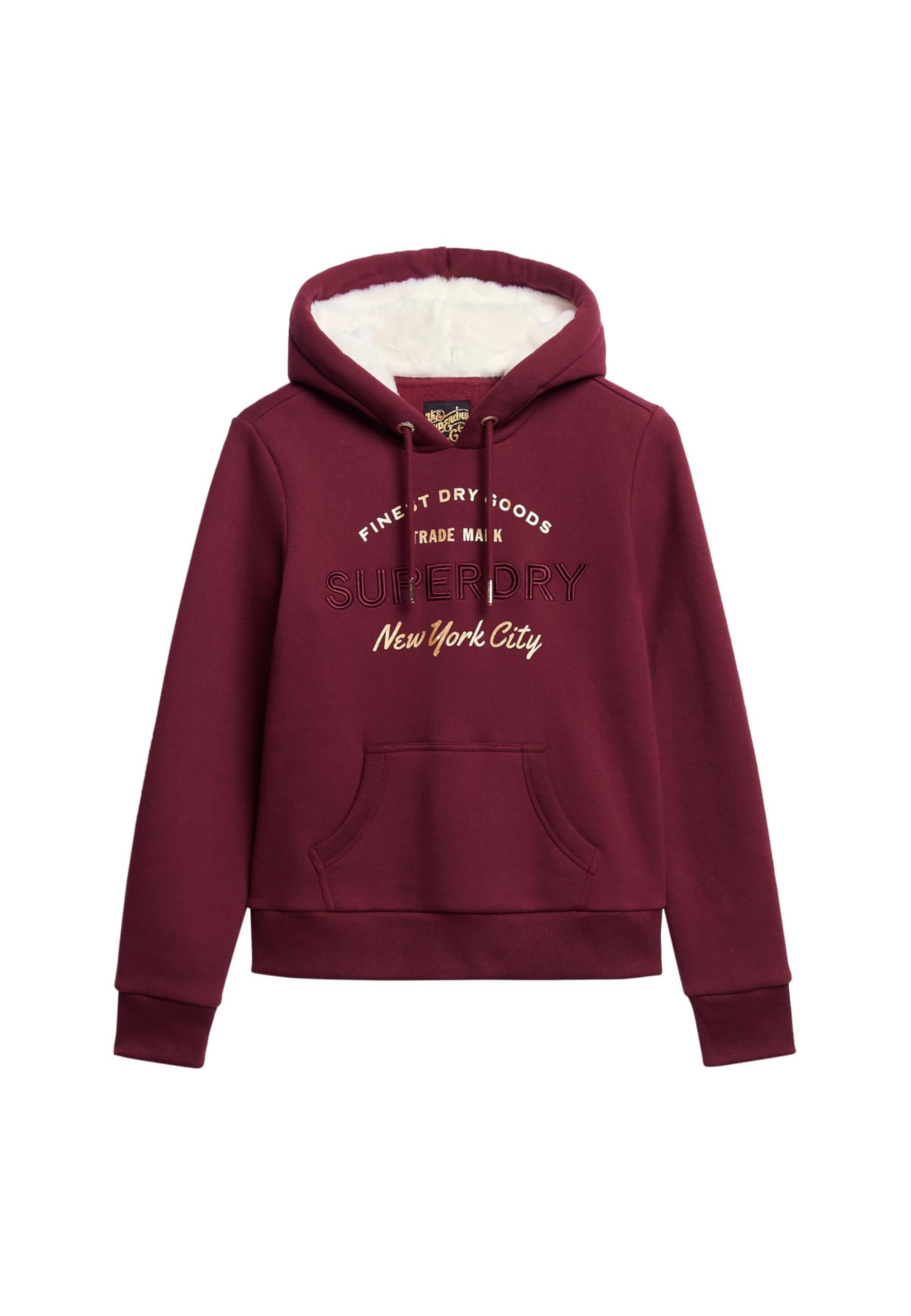 Superdry Damen Luxe Hoodie Metallic-Logo, Lila, Größe 38