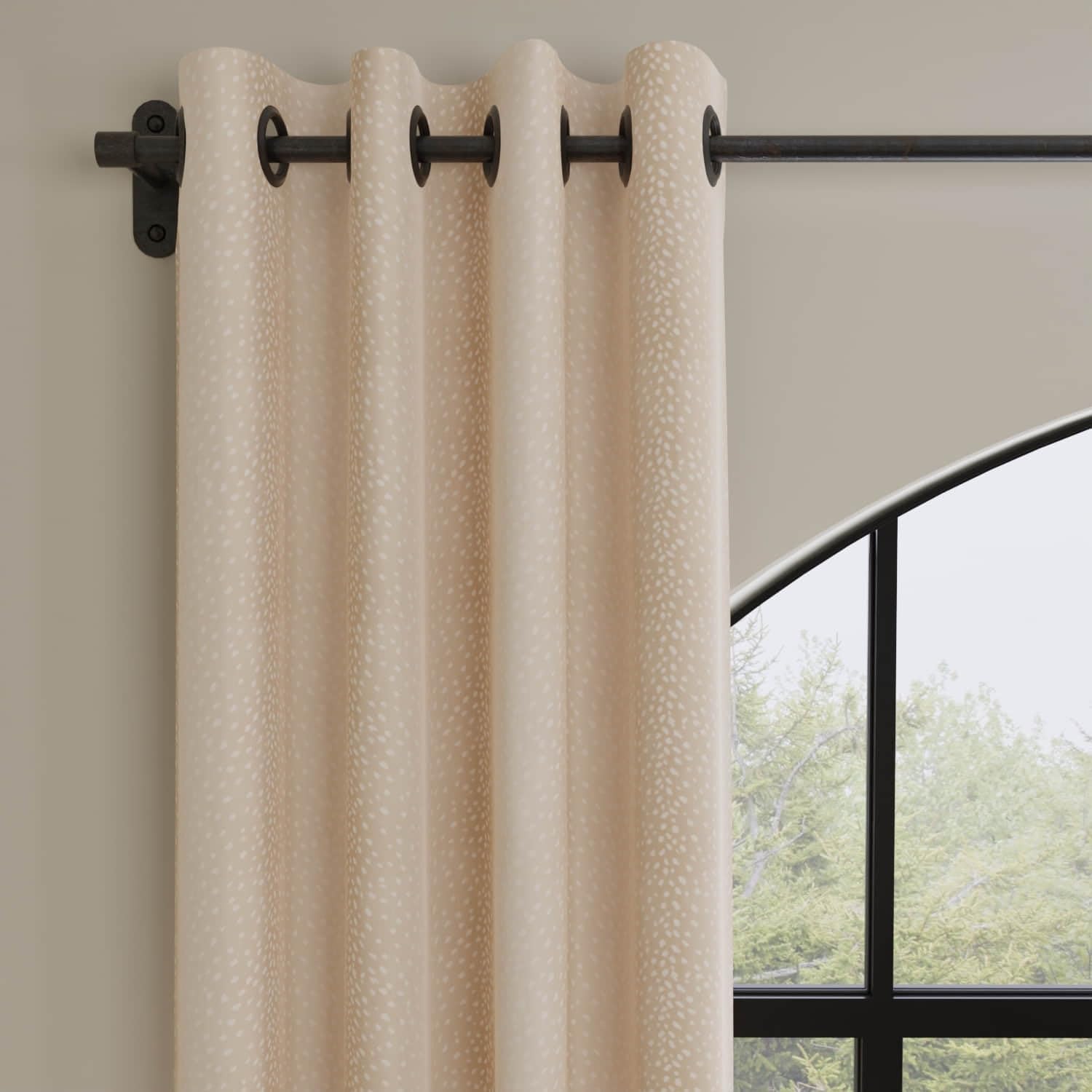 Beige Animal Print Linen Blend Upholstery Fabric by The Yard - SKU: Whisper Fawn
