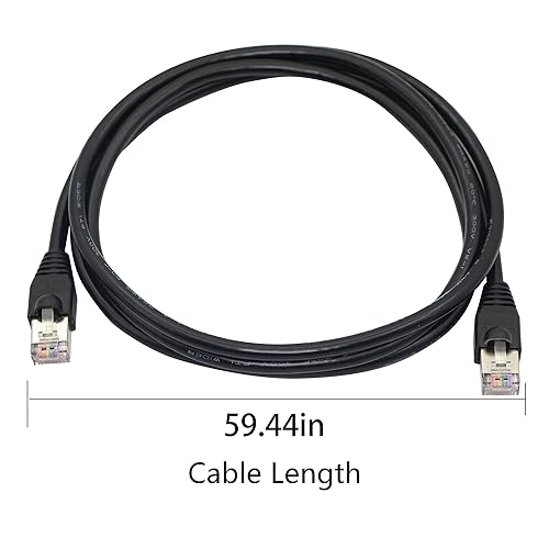 Miniatura 7 de QIANRENON - Cable RJ50 10P10C Cat 5E macho a macho, enchufe de cristal modular con conectores de blindaje para pistolas de código de escaneo,