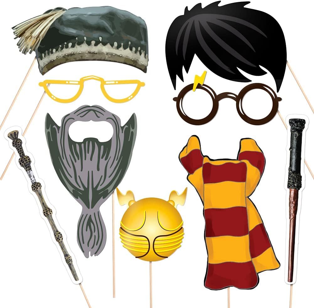 38 Pcs Magical Wizard Party Photo Booth Props, Wizard Castle Party Photo Booth Props, Magical Wizard School Party Favors, Supplies for Kids Birthday Decoration