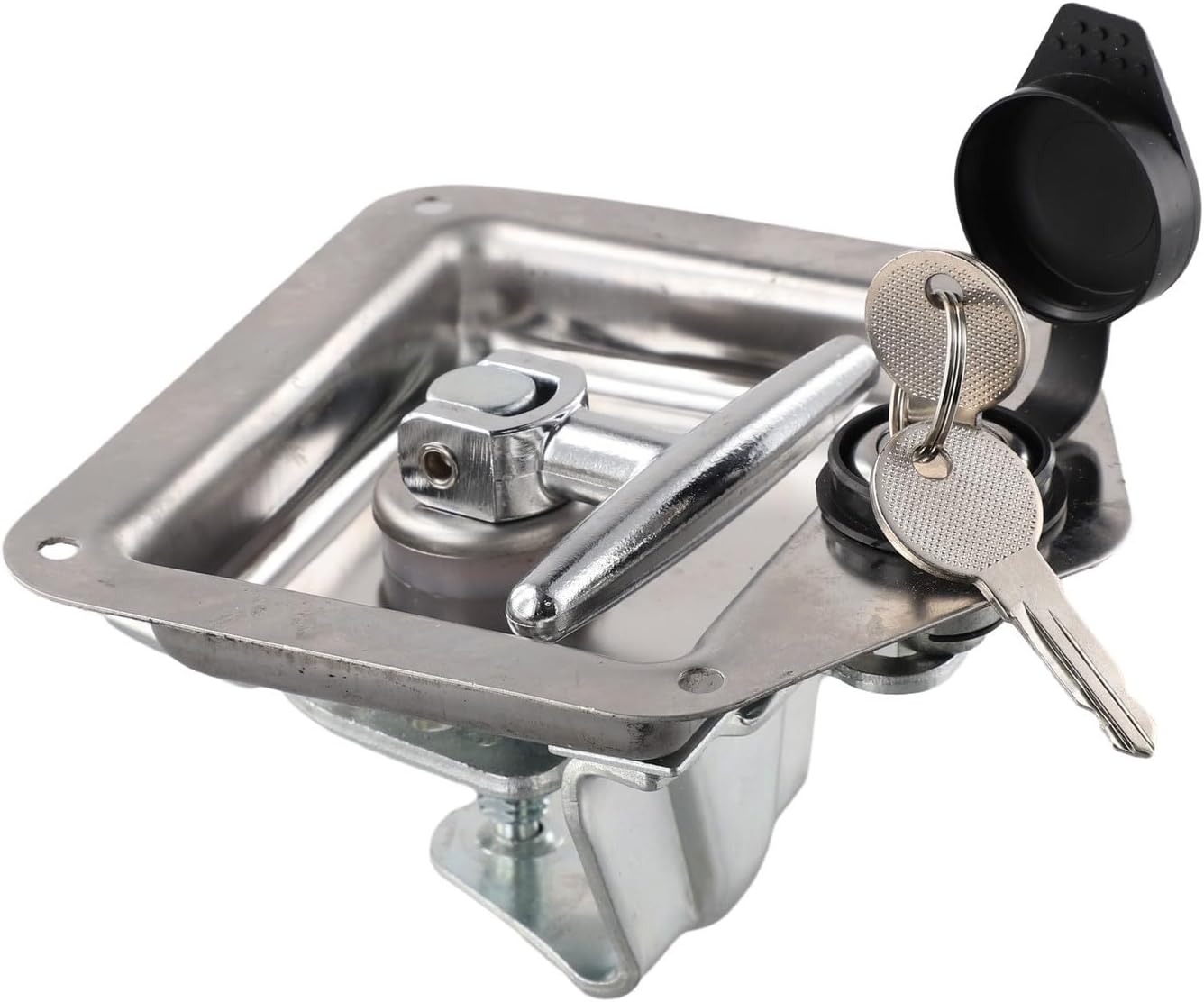 Stainless Steel T Handle Latch with Lock for Truck Tool Box, RV Camper, Trailer Door, UTV For ATV Storage and Cabinet Security Mechanism, Silver Finish