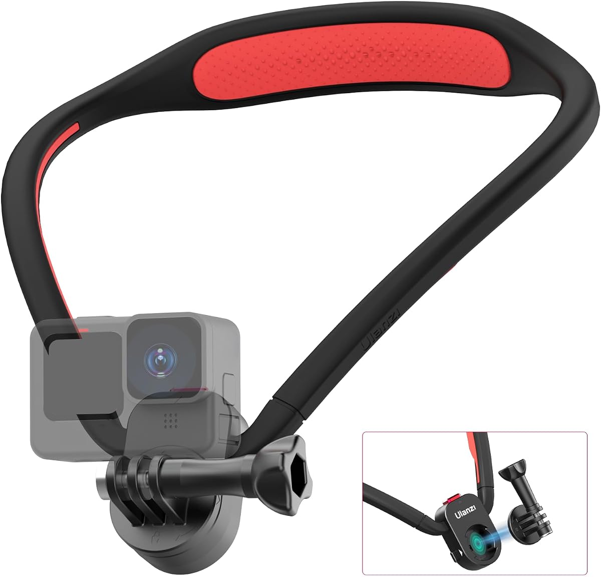 ULANZI Go-Quick II Soporte magnético para cuello manos libres para cámara de acción | Liberación rápida magnética, soporte para cuello POV, para cámaras de acción GoPro Hero DJI Osmo Action 6/5 Pro/4/3 Insta360 AKASO