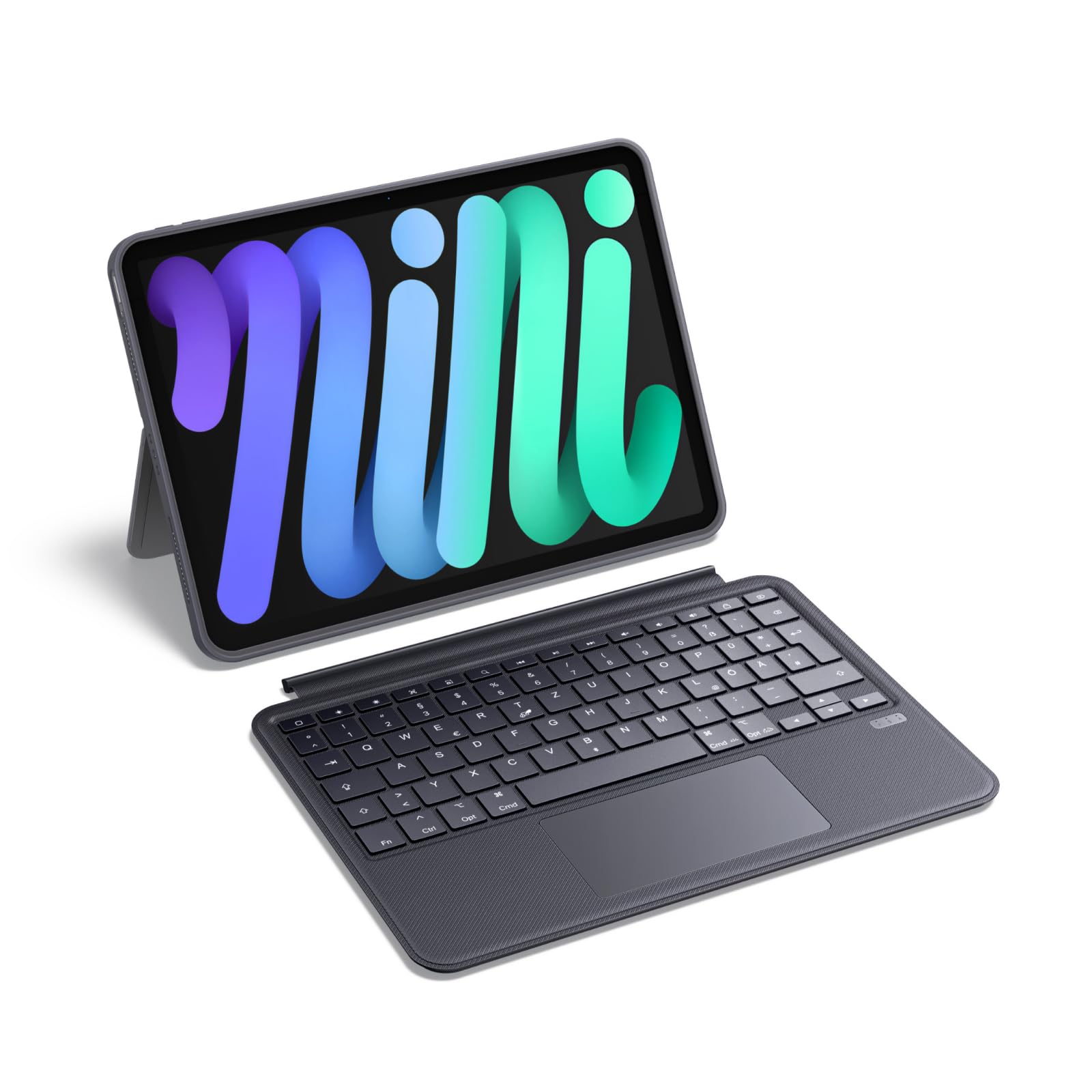UGREEN iPad Hülle mit Tastatur, Keyboard mit Touchpad, Hintergrundbeleuchtung, Scherenstruktur, Abnehmbar, Kompatibel mit iPad Air M4/M3/M2/M1 11", iPad Air 4 10.9", iPad Pro 2022/2020/2018 11"