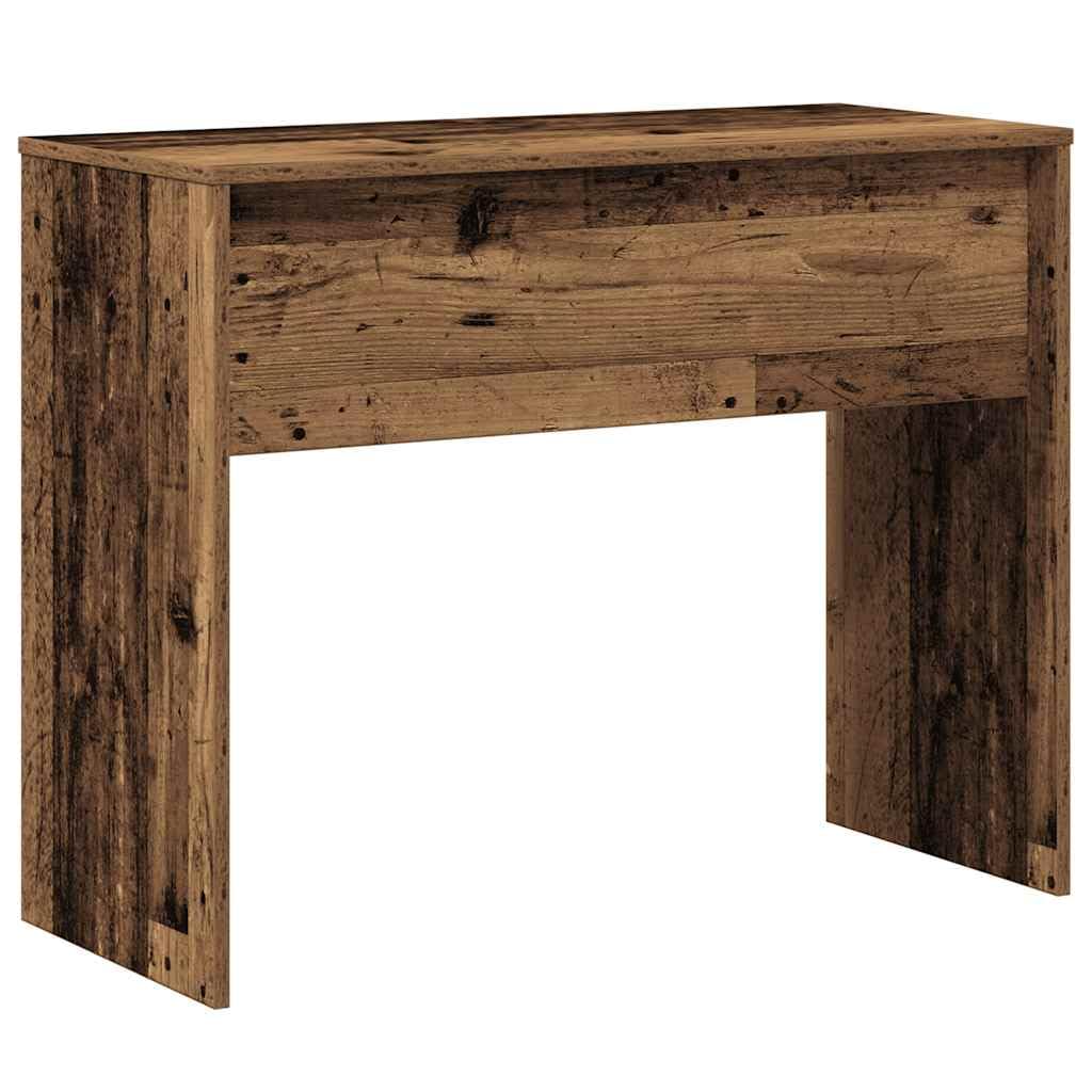 Scrivania in legno anticato, 90 x 40 x 72 cm, in legno, tavolo da lavoro per casa, studio, con piano scrivania e spazio per riporre oggetti