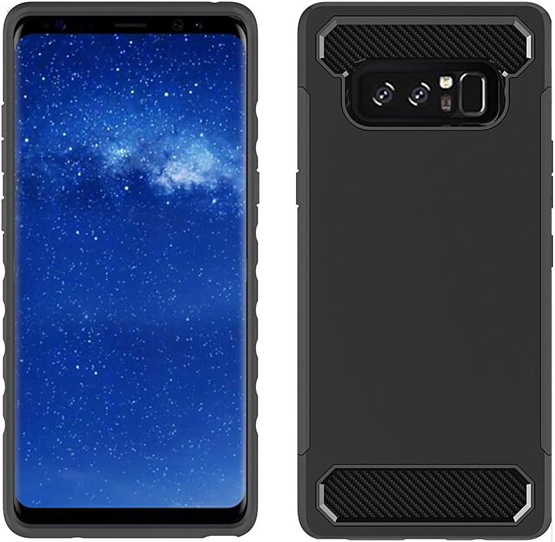 Quality Life Designer Samsung Galaxy Note 8 Case Carbon Fiber Design TPU + PC Material Drop Protection Shock Absorption Hybrid Armer Defender Protective case for Samsung Galaxy Note 8 (Black)
