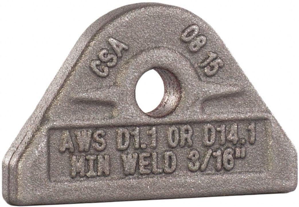 MAG-Mate PE0050 Weld-On Pad Eye, 1/2 Tons Working Load Limit, 1000 lb, Grey