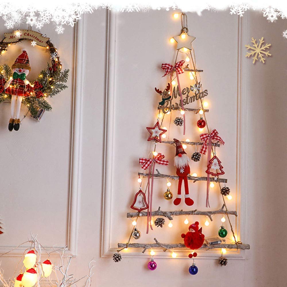 Sapin De Noël Avec 80 Led Naturel 150 Cm Frêne Massif à Prix