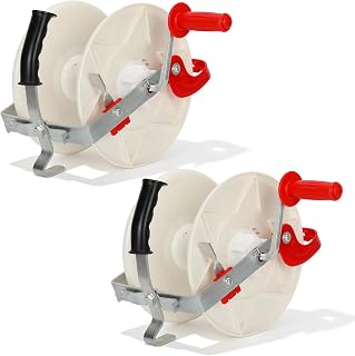 3:1 Geared Electric Fence Reel (with Wire Guide), Lockable Fence Wire Reel, Portable Electric Electric Fence Eeel, Suitable for Farms and Gardens, 2-Pack
