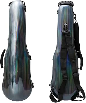 Vetimobato Dazzling Hard Shell Violin Case 4/4 Full Size Strong Flight Carbon Fiber Violin Box with Straps Travel Violin Case Multi-colored