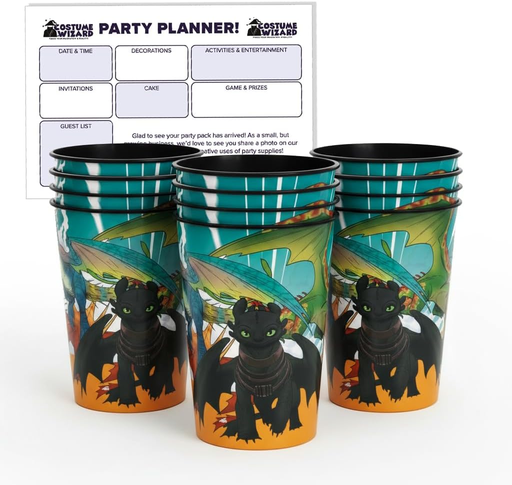 Unique How to Train Your Dragon 12 Pack 16 oz Plastic Reusable Favor Cups – Birthday Party Supplies, Goodie Bag Favors, Kids’ Drinkware & Take-Home Gifts