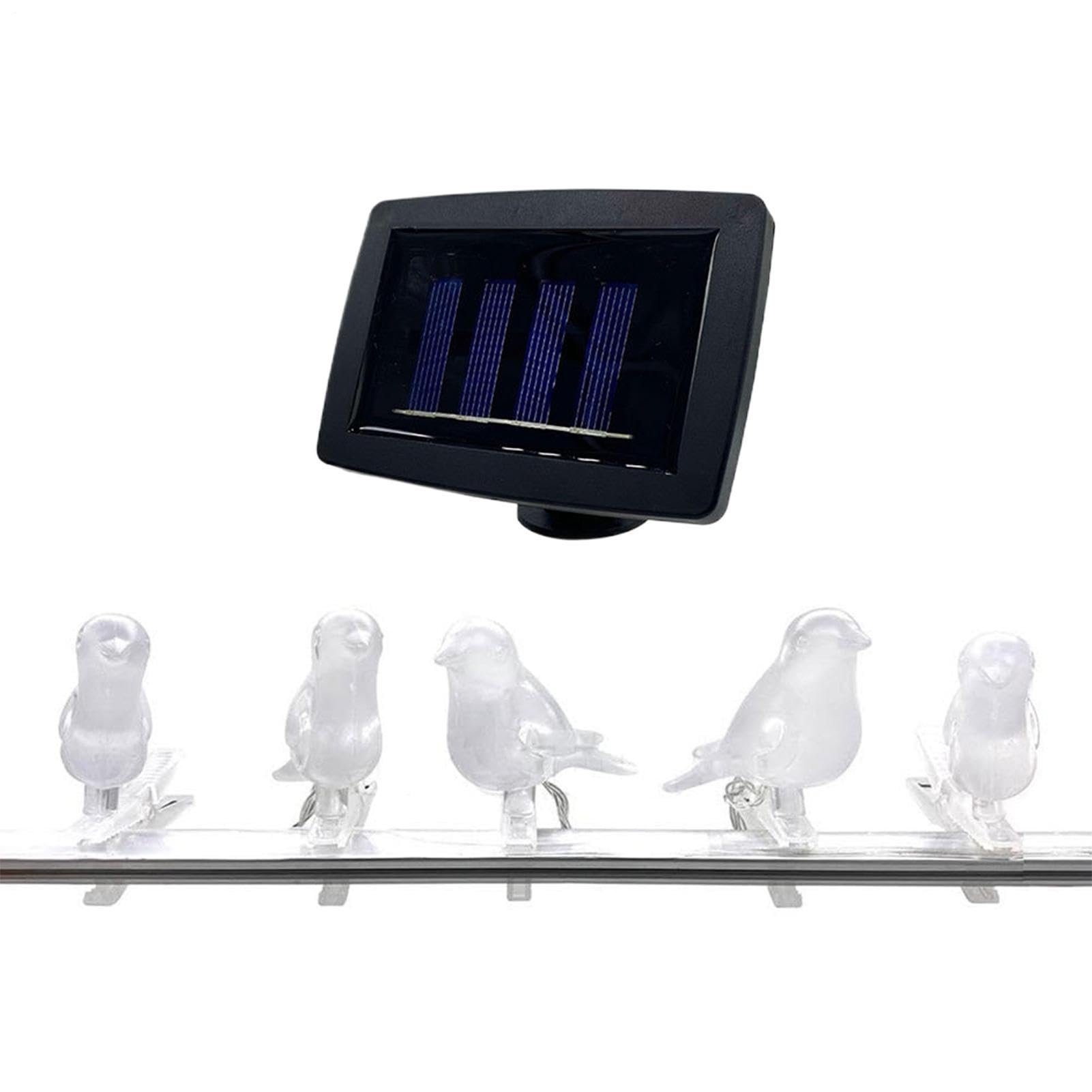 Cadena de luces de pájaros para paisajismo exterior con carga solar LED 8