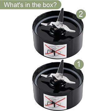 Equust 2-pack Cross Blade Blender Replacement Parts Work with Magic Bullet 250w Blenders Model MB1001 Series, Black