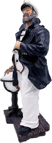 Miniatura 2 de Cape Cod - Figura de capitán marino de 9 a 10 1/2 pulgadas, hombres barbudos del mar (capitán de mar con globo)