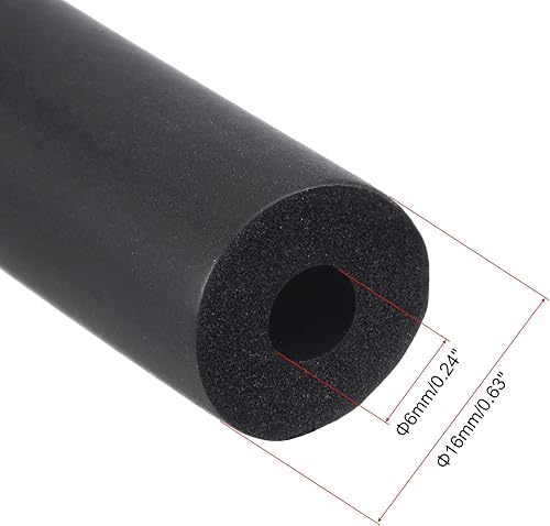 Miniatura 3 de uxcell Tubo de espuma para soporte de agarre de mango, aislamiento de tubería, 0.236 in de diámetro interior, 0.630 in de diámetro exterior, 3.3 ft